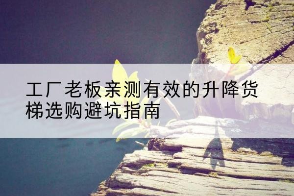 坡头升降货梯怎么选-工厂老板亲测有效的升降货梯选购避坑指南