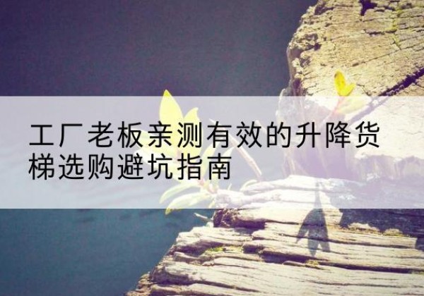 坡头升降货梯怎么选-工厂老板亲测有效的升降货梯选购避坑指南